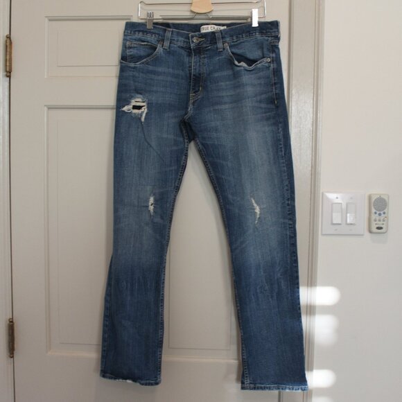 True Craft Men's Distressed Straight Jeans Sz 34x32 - Picture 1 of 9